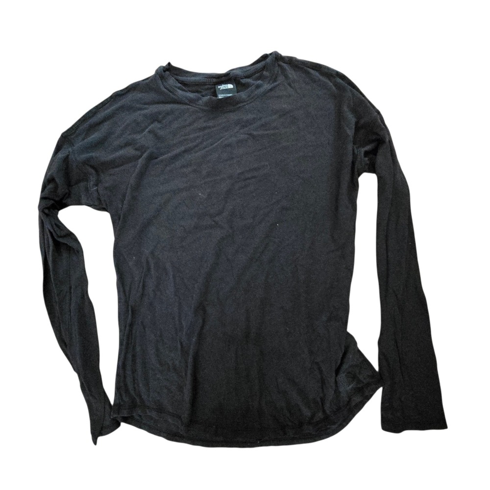 The North Face Womens Black Long Sleeve Layering Crew Neck T Shirt Size S